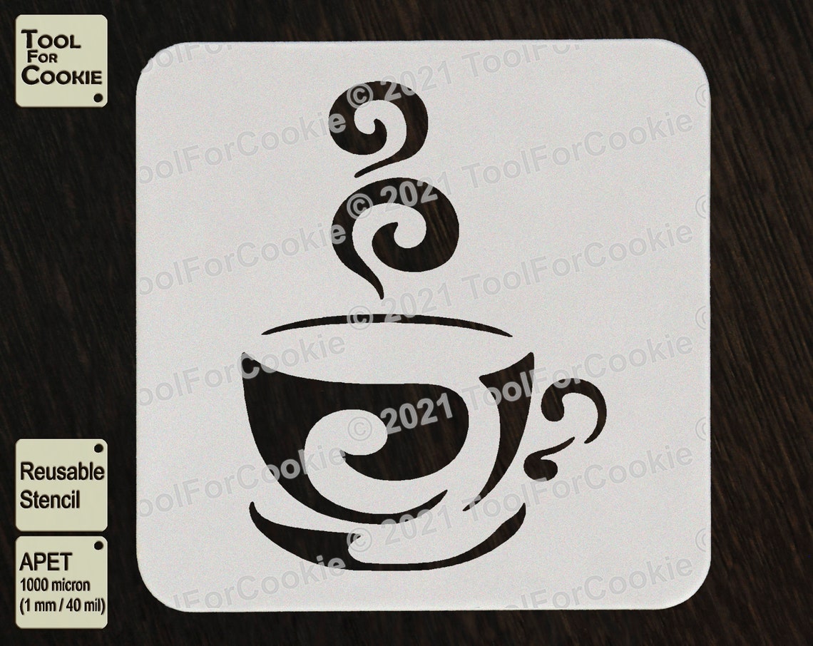 Coffee Cup Stencil Cup of Coffee Stencil Cup of Tea Stencil Etsy Canada