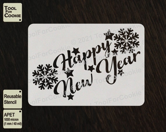 Happy New Year Stencil Custom Stencil Your Text Stencil | Etsy