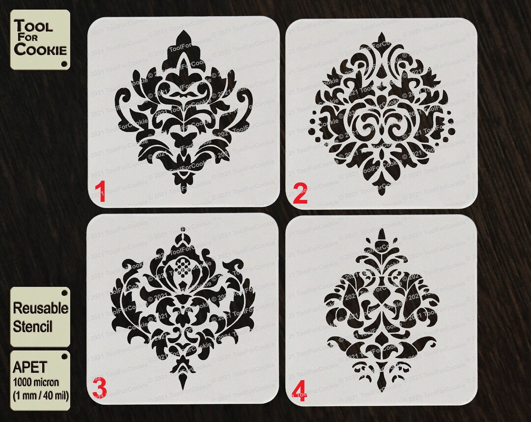Damask Pattern Stencil - Etsy