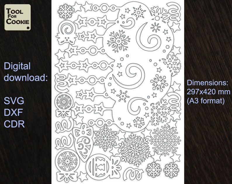 Download Snow Cloud Template Winter Pattern Stencil Window Etsy