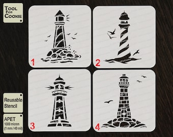 Lighthouse Stencil, Stencil for painting walls, floors, furniture, Home decor