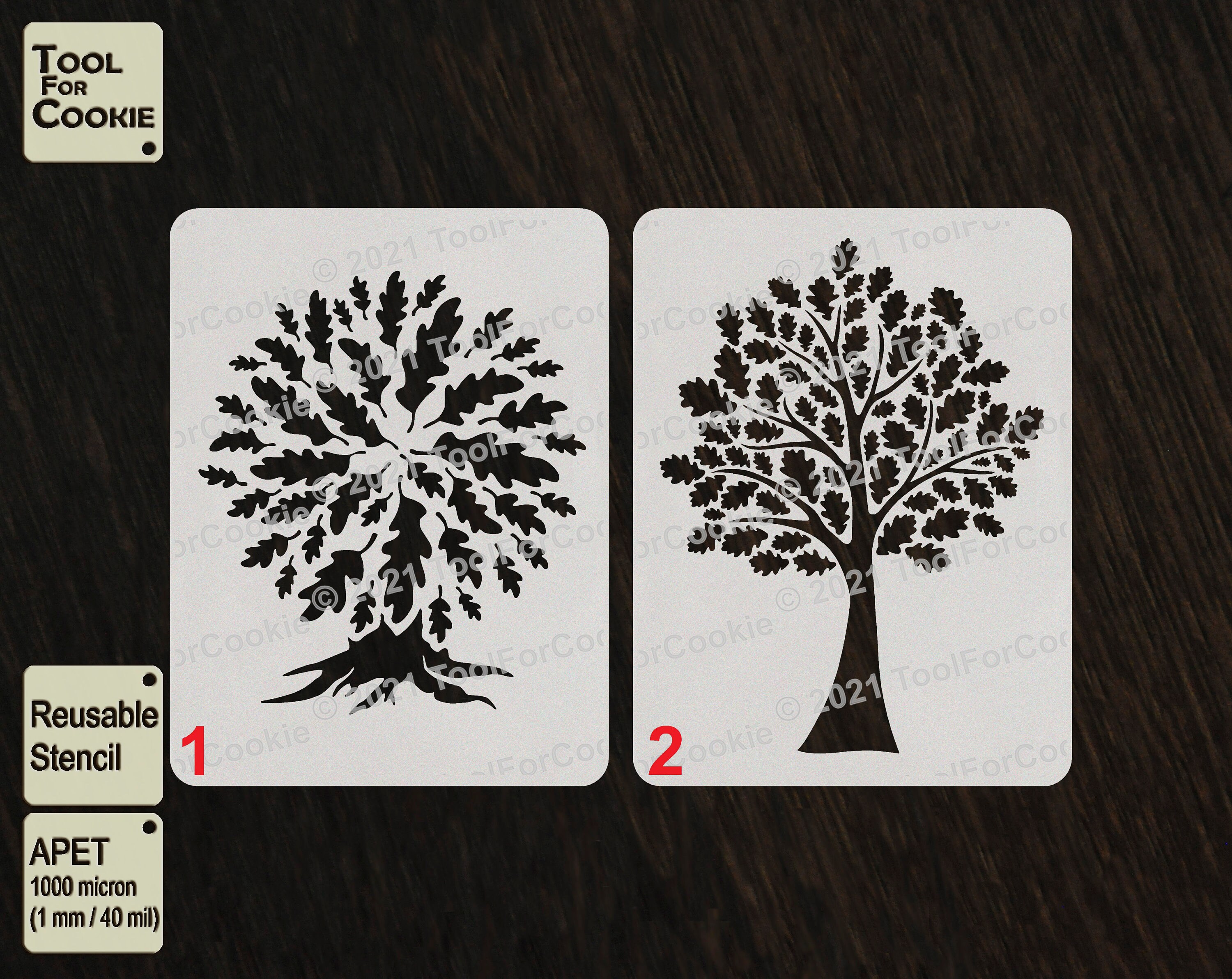 Oak Tree Stencil | Etsy