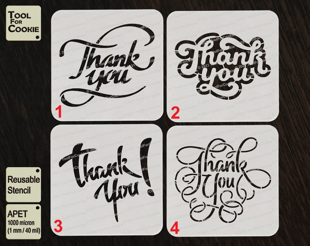 Thank You Stencil - Etsy