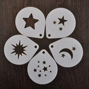 Stars Coffee Stencil, Cake Stencils, Cupcake Stencils