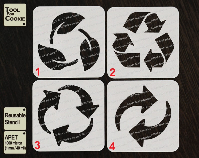 Recycle Symbol Stencil - Etsy