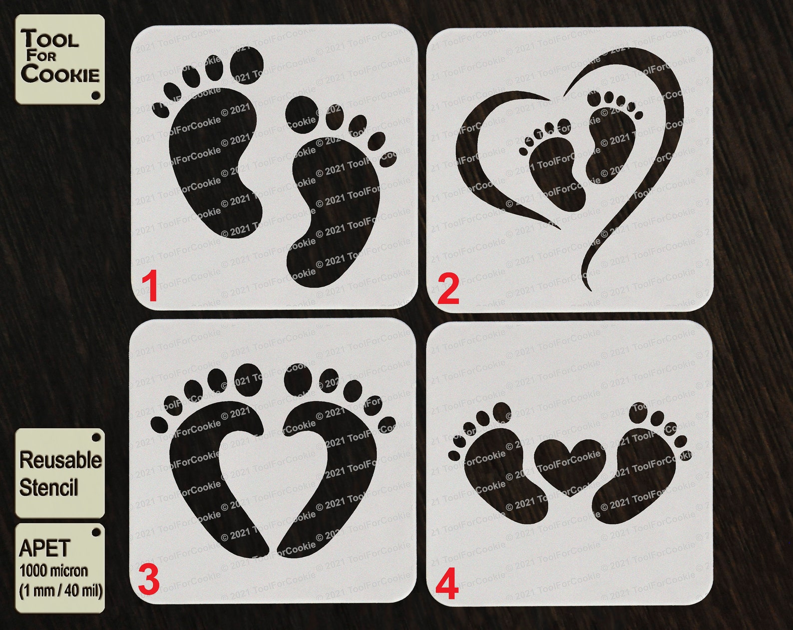 Baby Footprint Stencil Etsy