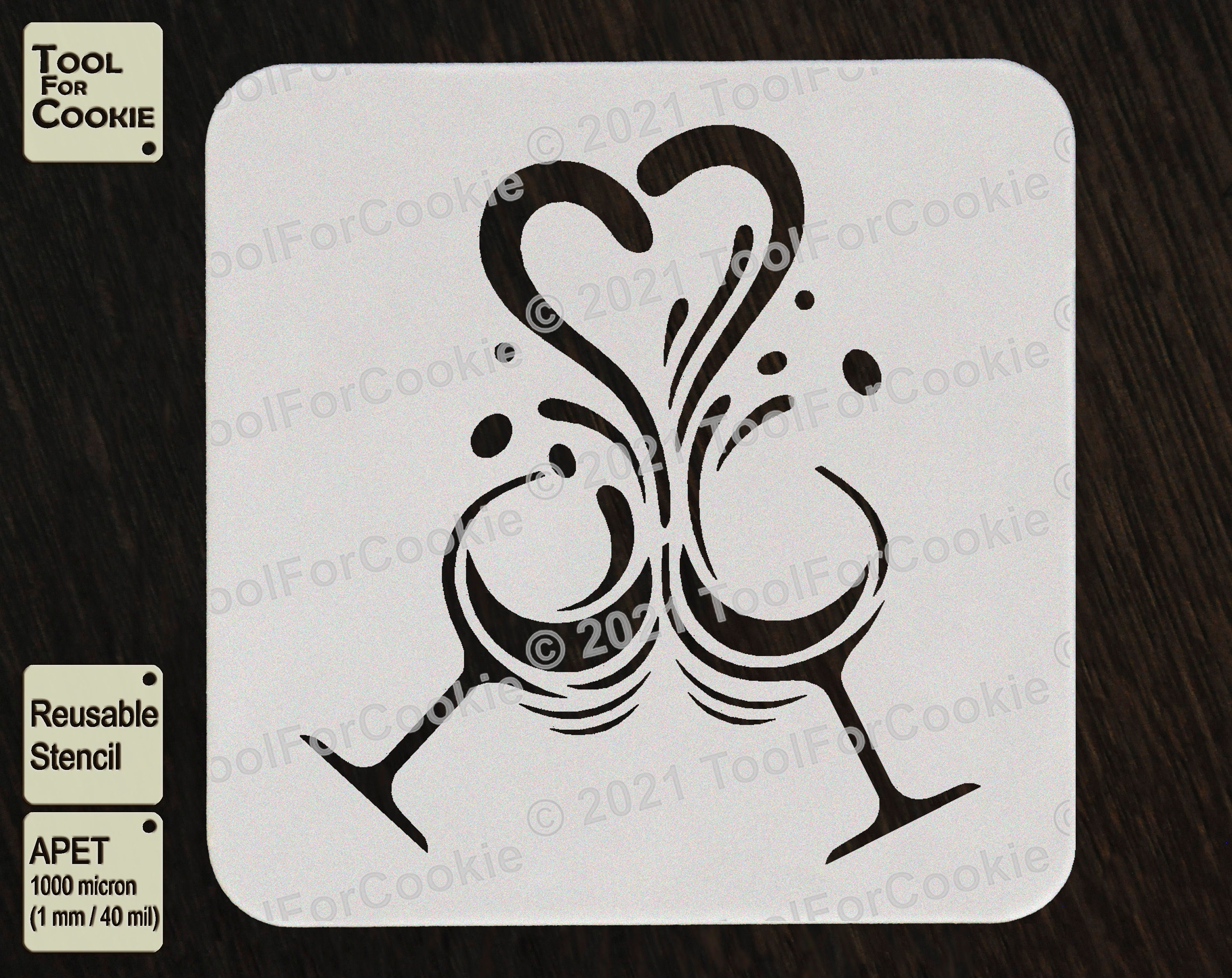 Wine Glass Stencil Etsy