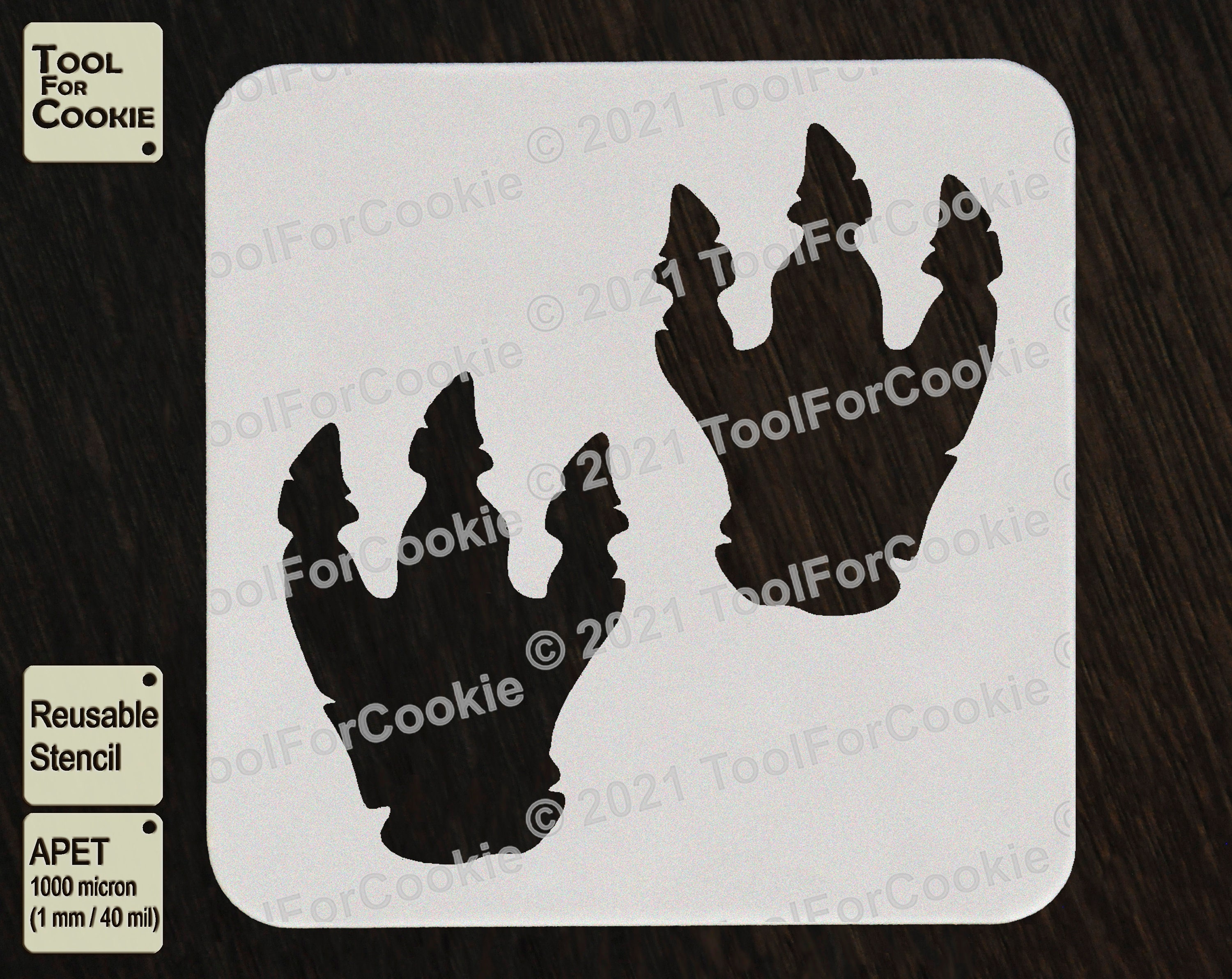 Dinosaur Footprint Stencil Etsy UK