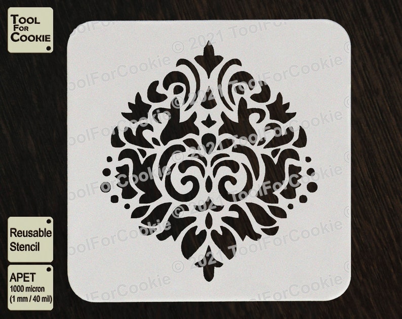 Damask Pattern Stencil - Etsy