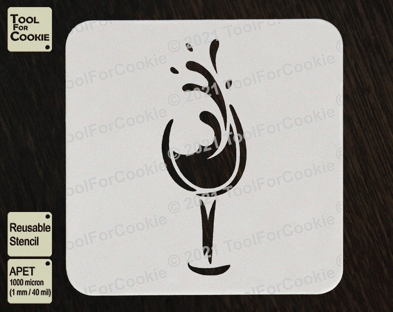 Wine Glass Stencil Etsy wine-glass-stencil-etsy