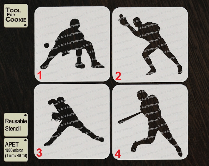 Baseball Stencil, Baseball Player Stencil - Etsy