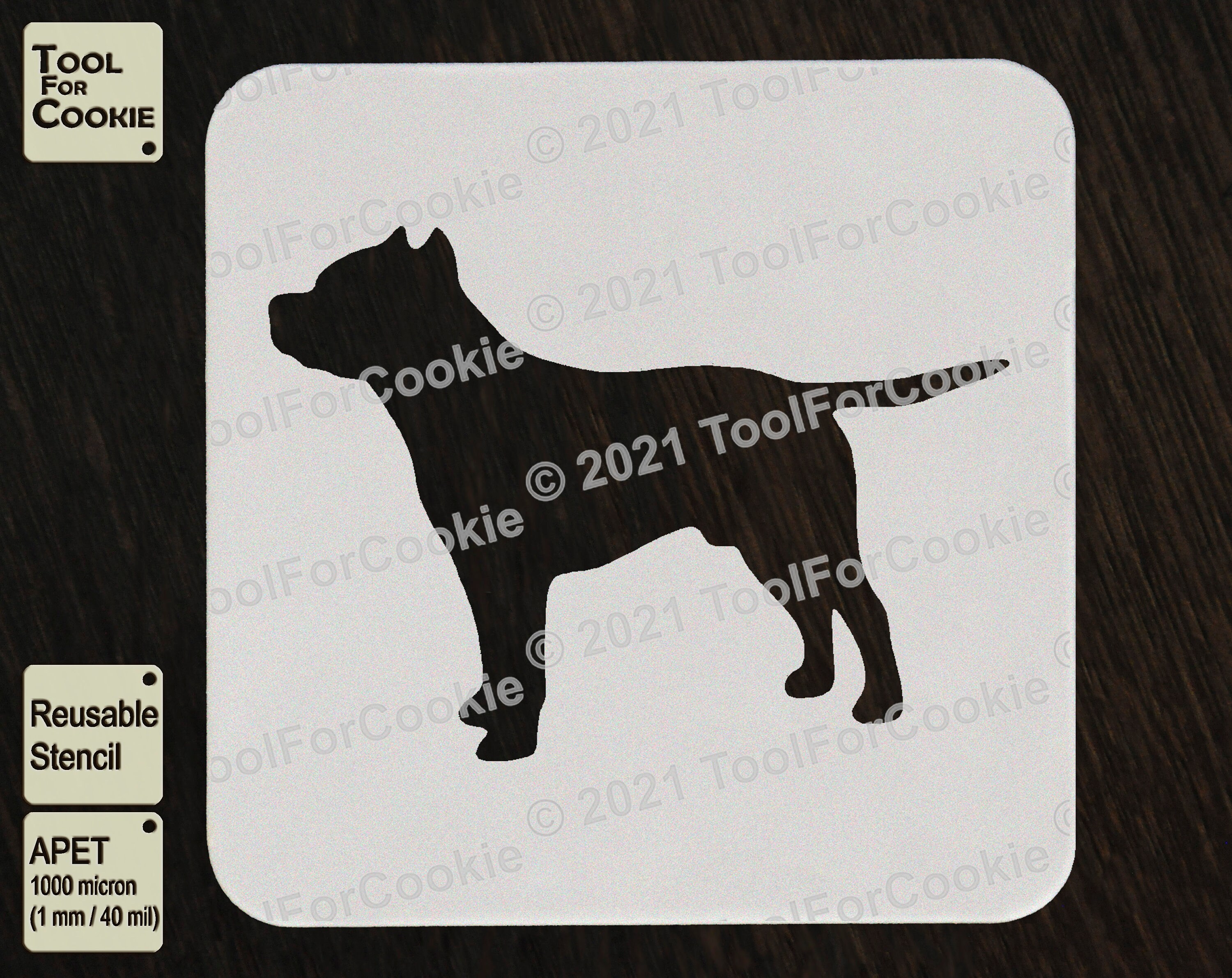 Pit Bull Dog Stencil | Etsy