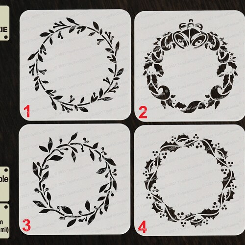 Wreath Stencil Laurel Wreath Stencil Custom Stencil Leaf Etsy