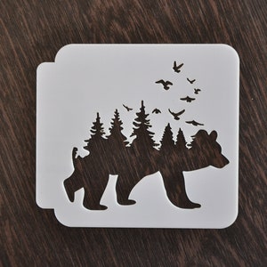 Stencil Orso della foresta, Stencil personalizzato, Qualsiasi carattere, Qualsiasi disegno, Qualsiasi dimensione, Stencil