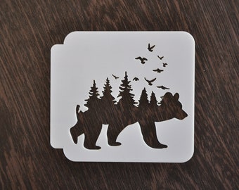 Forest Bear stencil, Custom Stencil, Any Font, Any Design, Any Size, Stencils