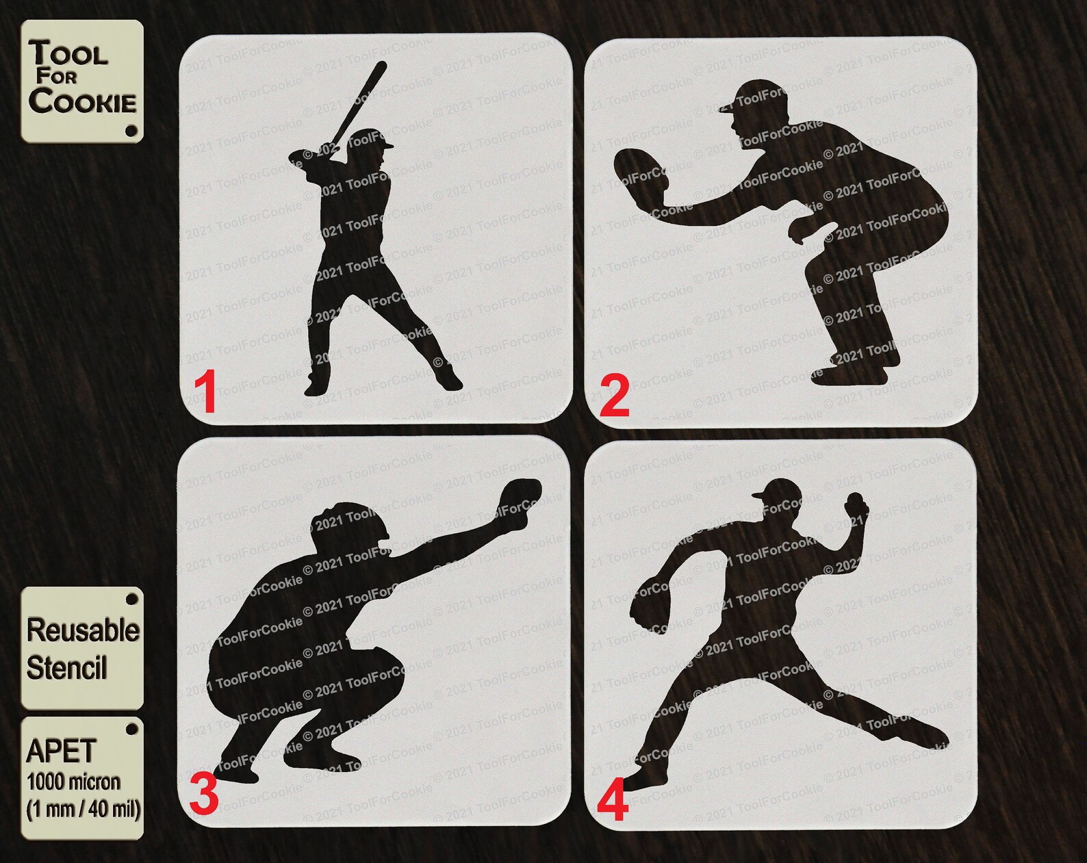 Baseball Stencil Baseball Player Stencil Etsy