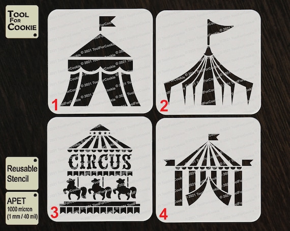 Circus Stencil Circus Tent Stencil | Etsy