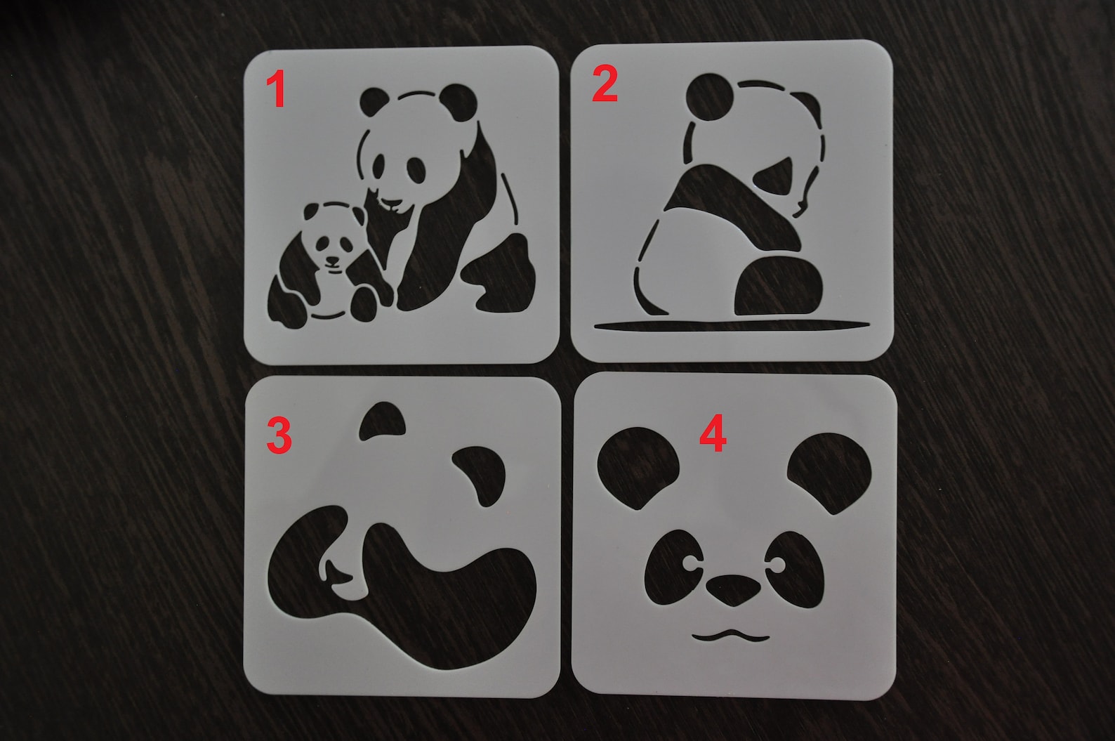 Panda Stencil Panda Bear Stencil Custom Stencil Any Font Etsy