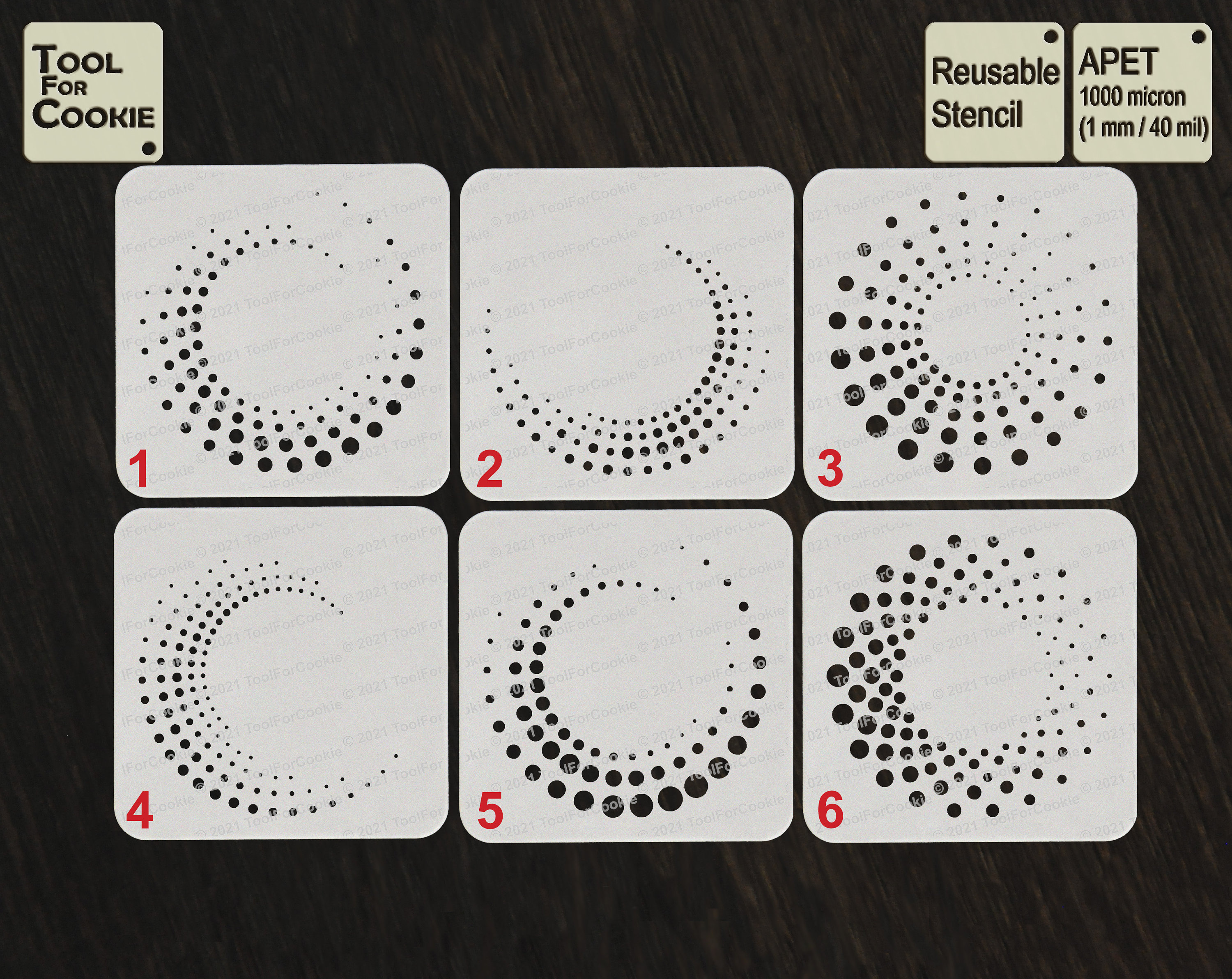 Circular Dots Stencil Dot stencil Etsy