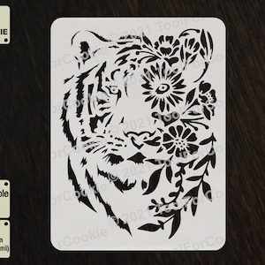 Floral Tiger Stencil, Tiger Stencil