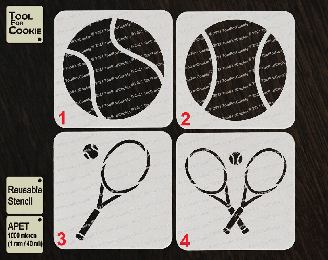 Tennis Racket Stencil Tennis Ball Stencil Etsy