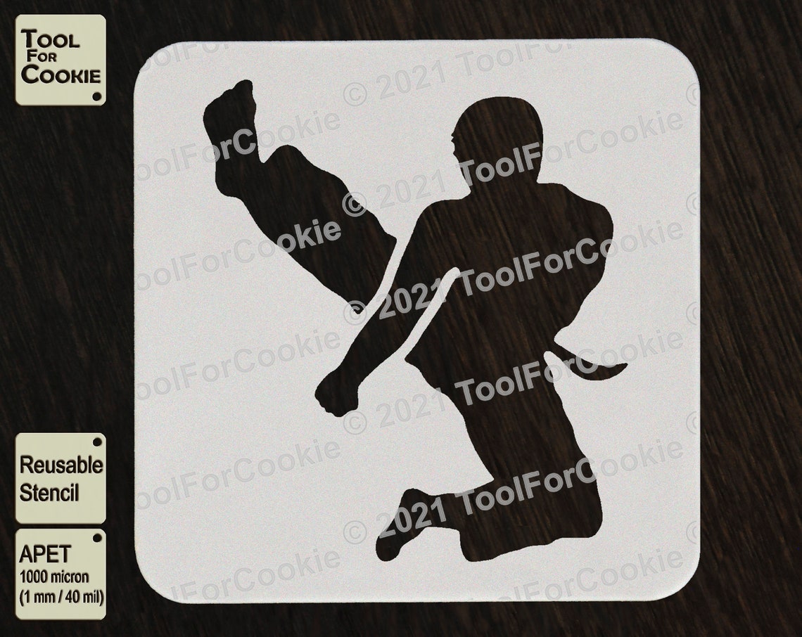 Karate Player Stencil Karate Stencil Custom Stencil Any - Etsy