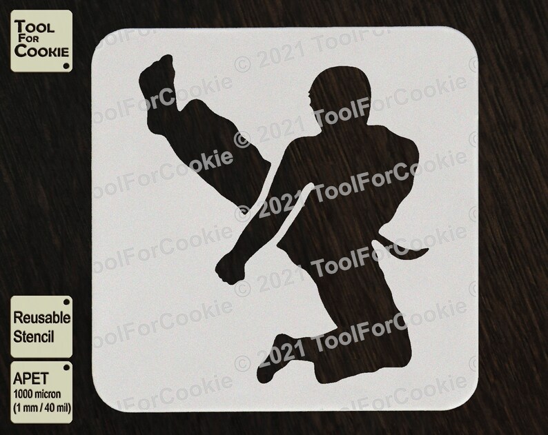 Karate Player Stencil Karate Stencil Custom Stencil Any - Etsy