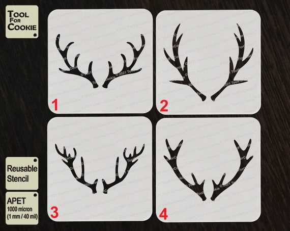 Antlers Stencil Deer Antlers Stencil - Etsy