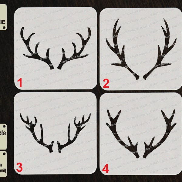 Antlers Stencil, Deer Antlers Stencil