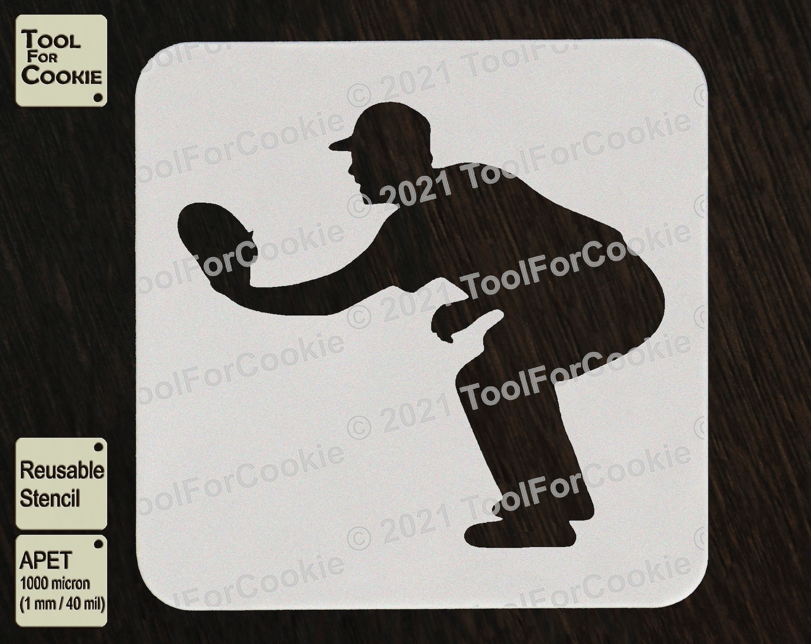 Baseball Stencil Baseball Player Stencil Etsy