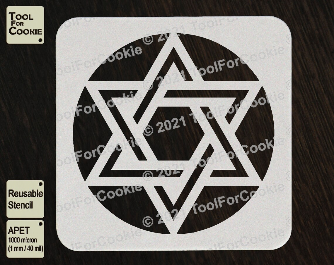Star of David Stencil Etsy