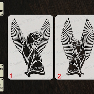Egyptian Winged Cat Stencil
