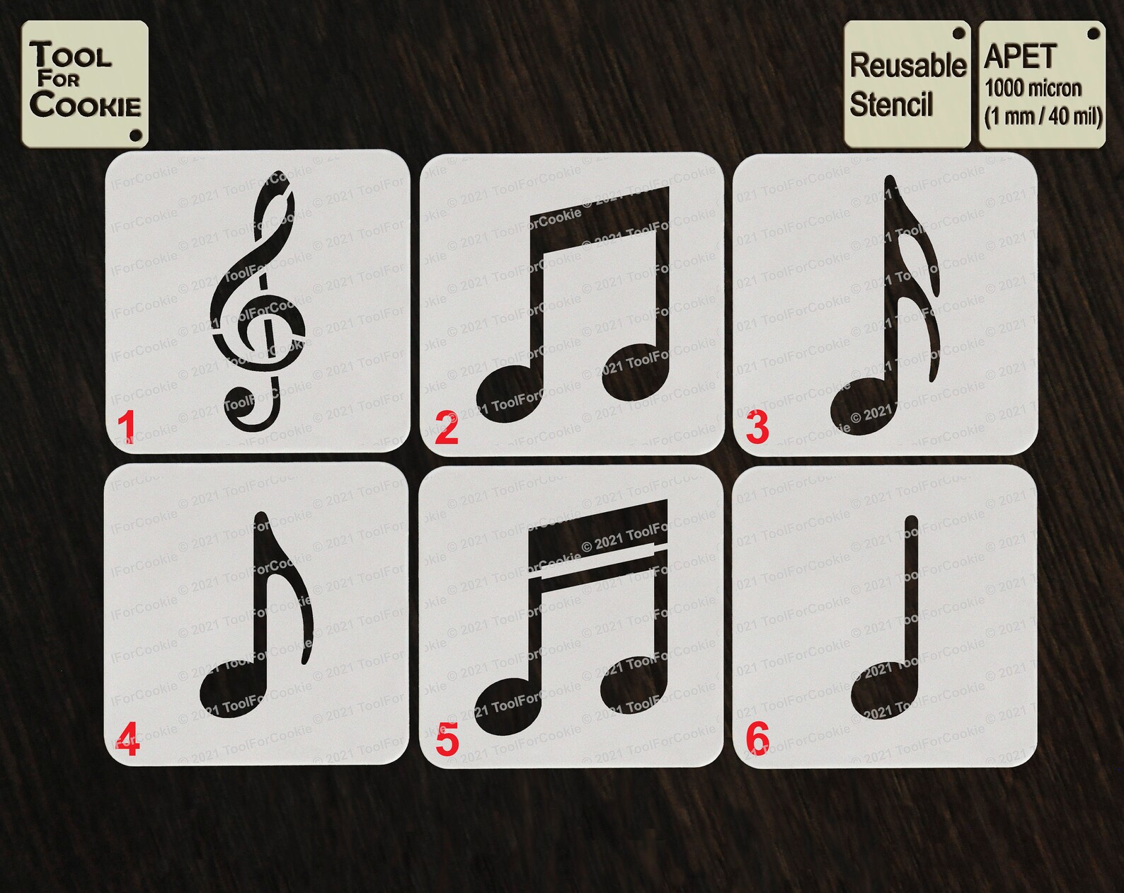 Music Notes Stencil Etsy