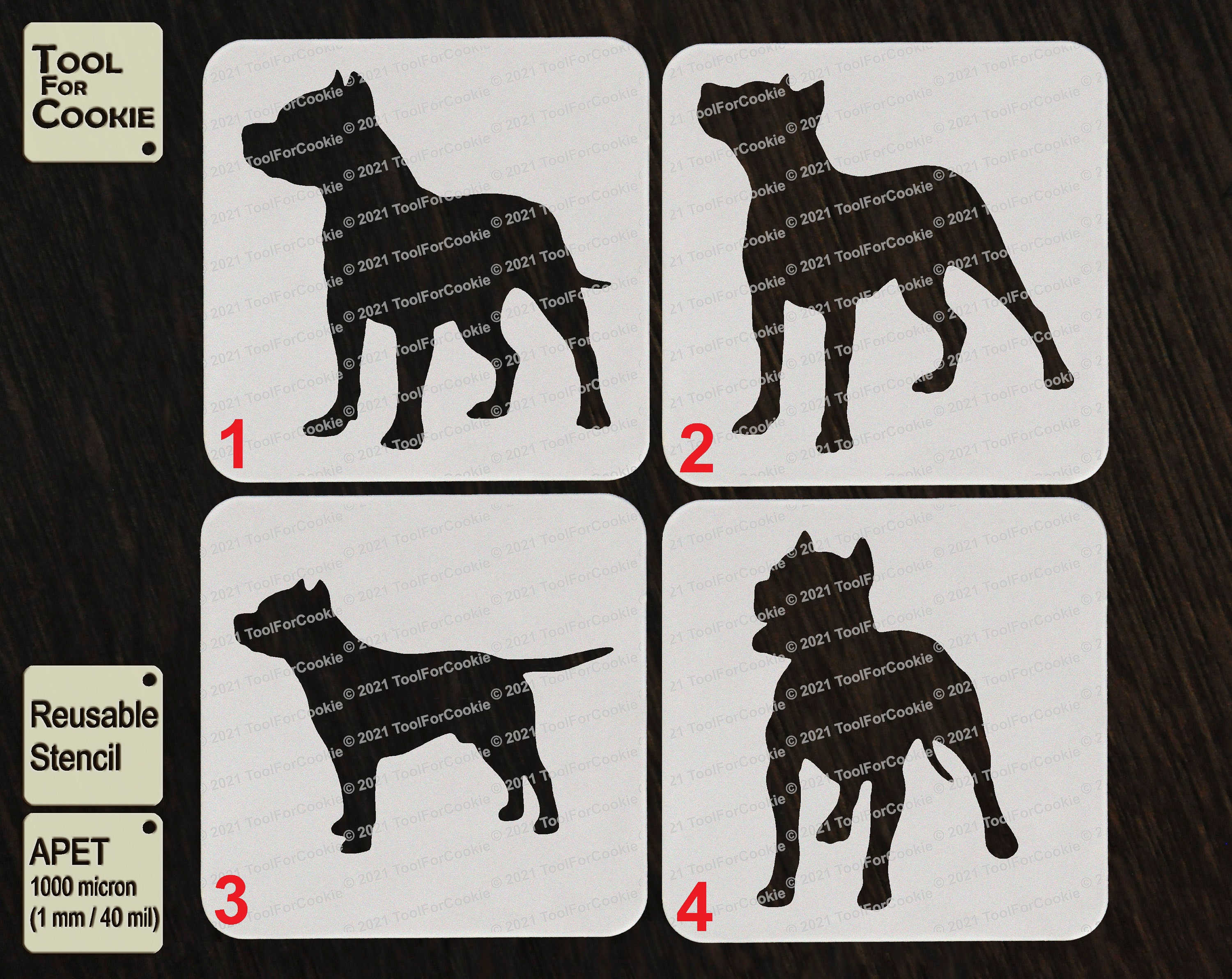 Pit Bull Dog Stencil | Etsy