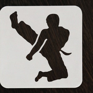 Karate player stencil Karate Stencil Custom Stencil Any | Etsy