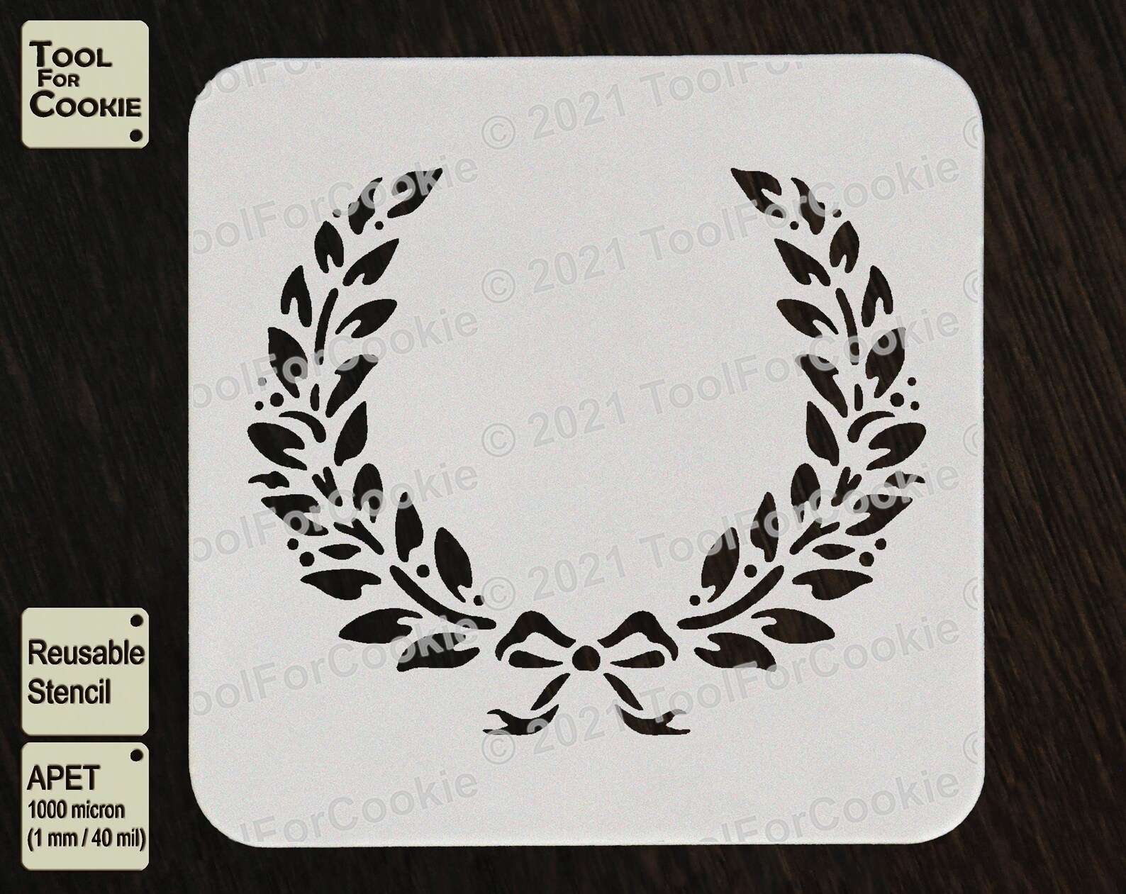 Wreath Stencil, Laurel Wreath Stencil, Custom Stencil, Leaf Stencil