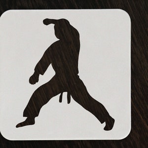 Karate player stencil Karate Stencil Custom Stencil Any | Etsy