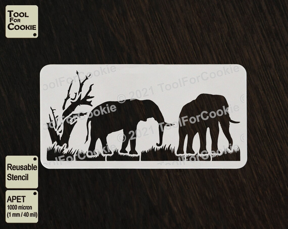 African Animals Stencil Elephant Stencil Rhinoceros Stencil Etsy