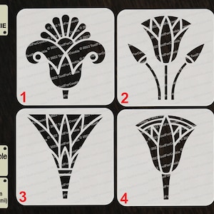 Egyptian Lotus Flower Stencil