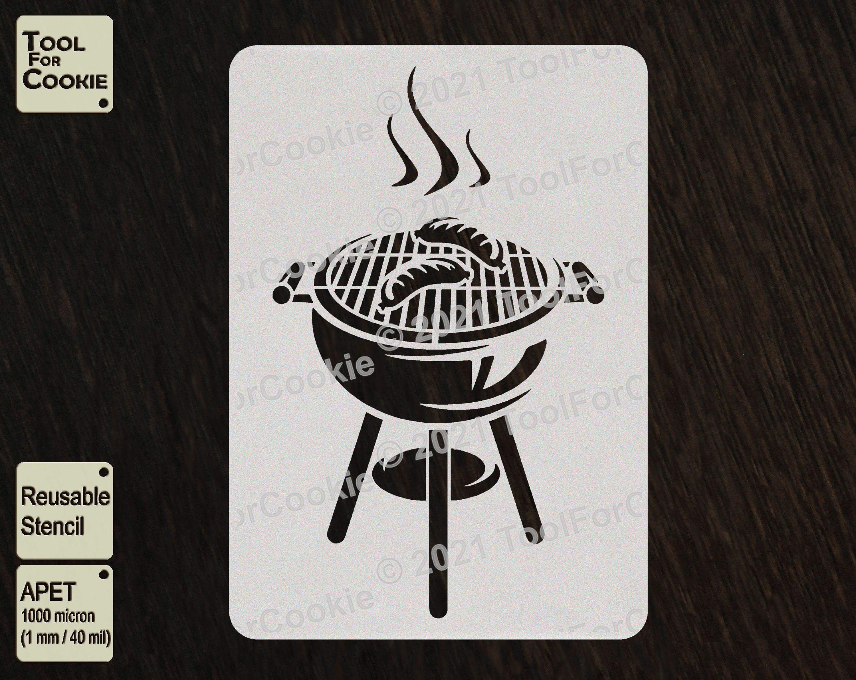 Barbecue Grill Stencil | Etsy