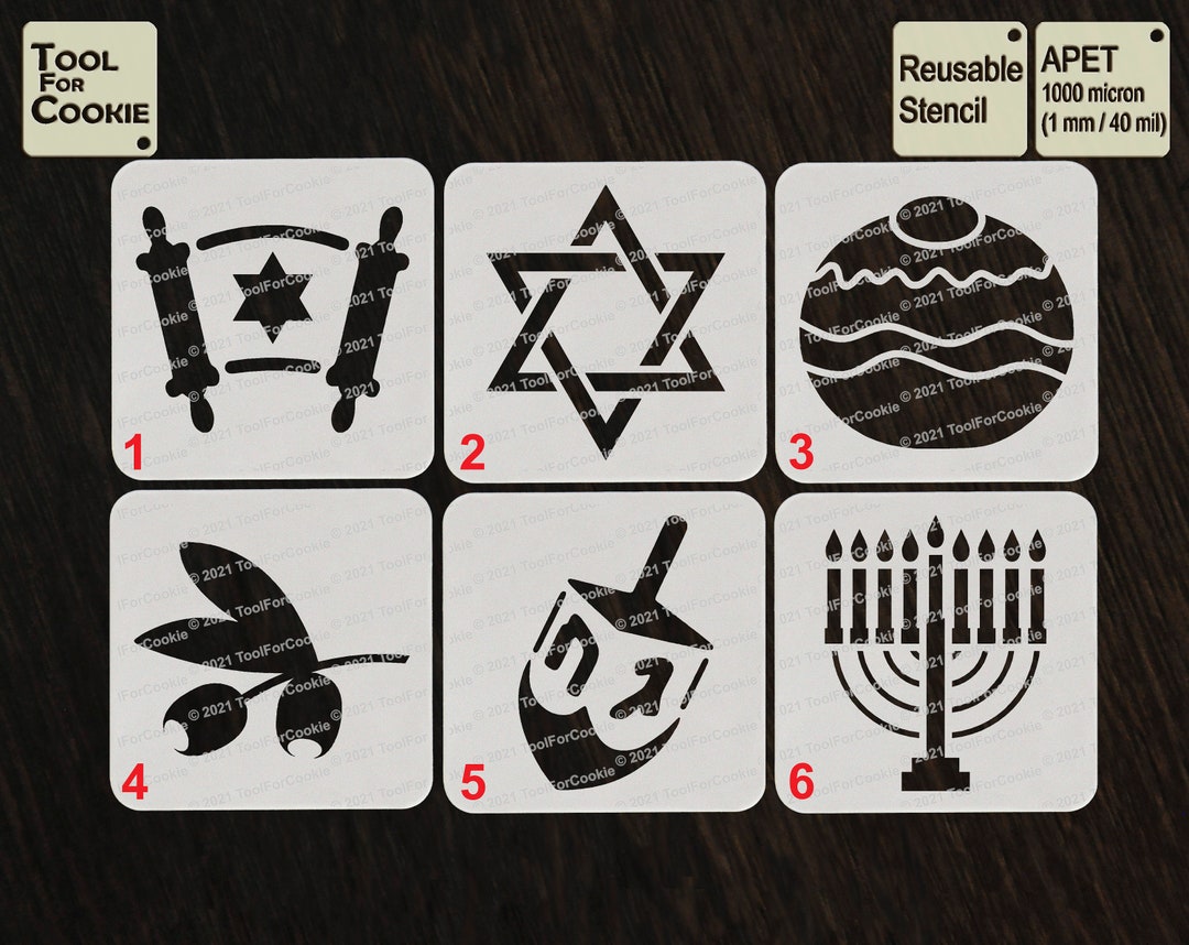 Hanukkah Symbol Stencil - Etsy