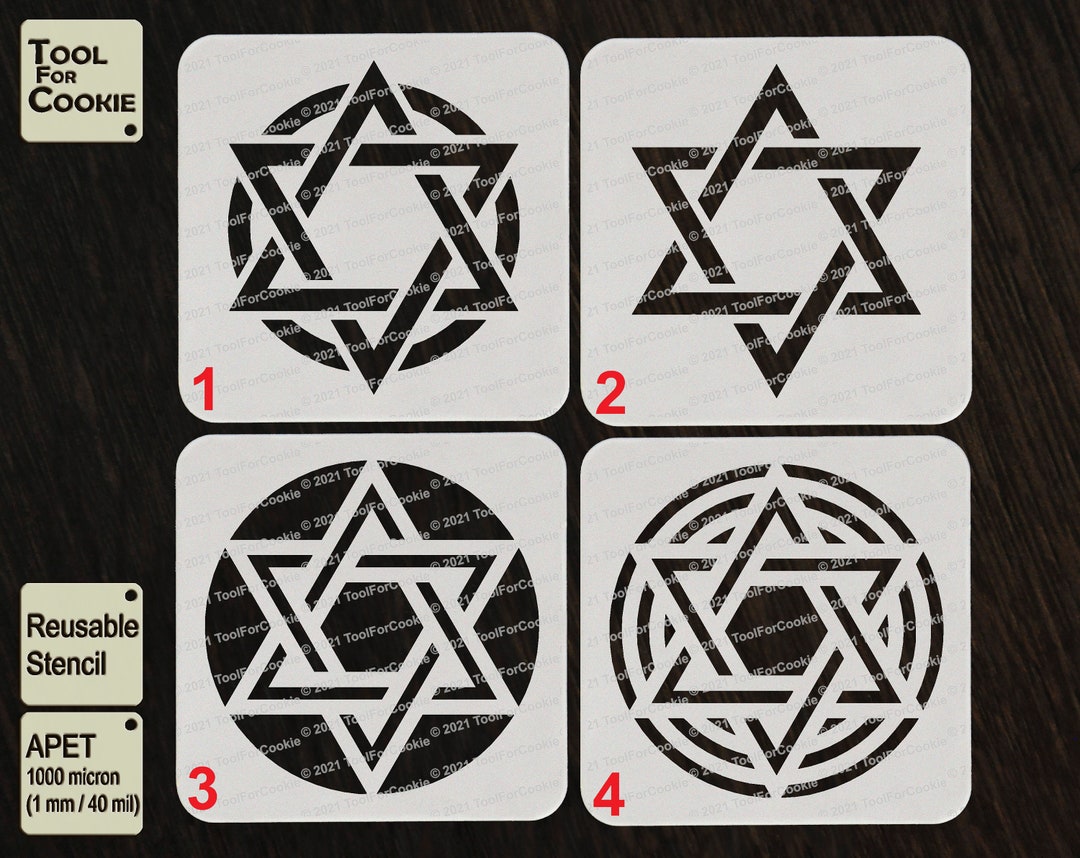 Star of David Stencil Etsy