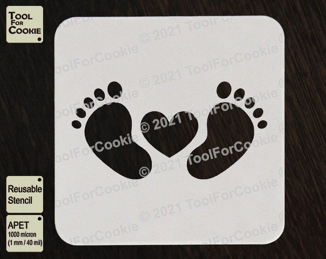 Baby Footprint Stencil Etsy baby-footprint-stencil-etsy
