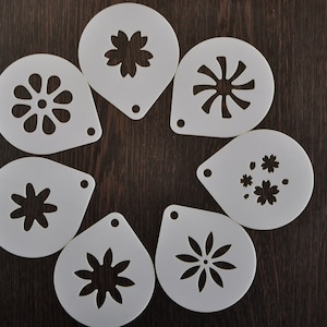 Flower Coffee Stencil, Cake Stencil, Cookie Stencil