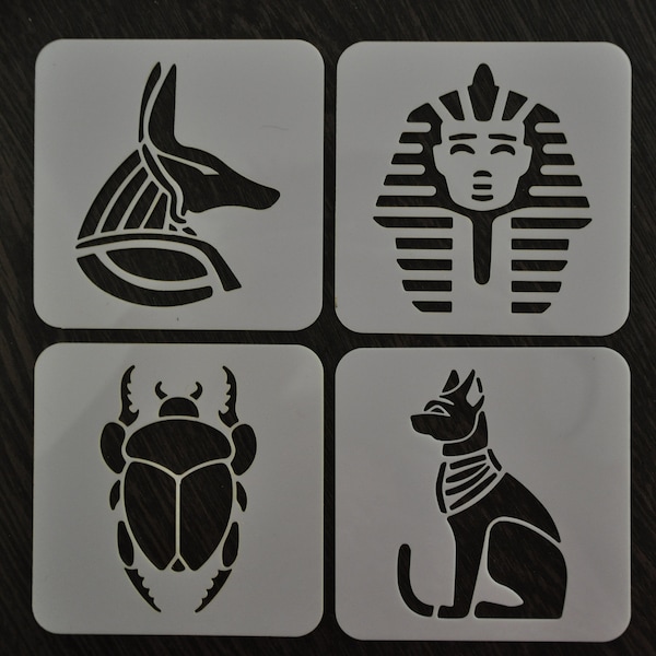 Pochoir symboles égyptiens, pochoir scarabée, pochoir oeil de Ra, pochoir Ankh, pochoir personnalisé