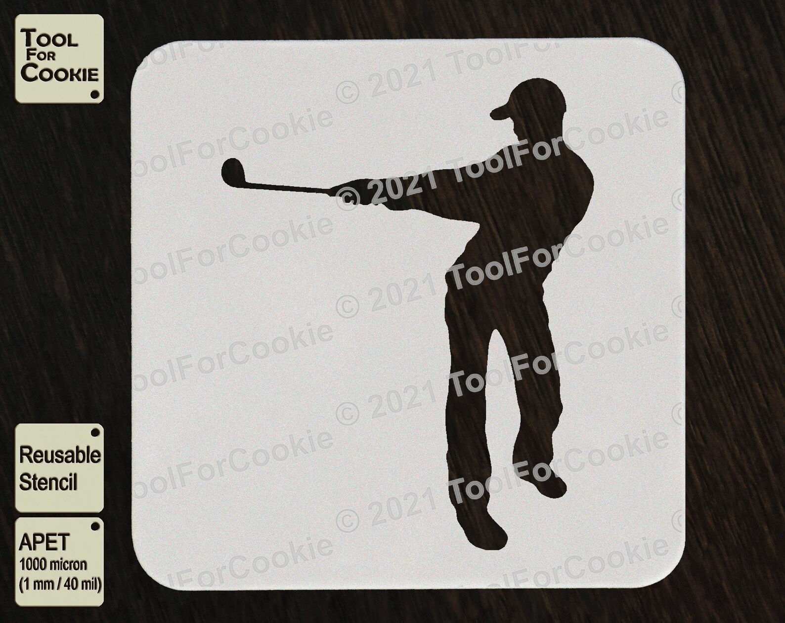 Golfer Stencil Golf Stencil Etsy