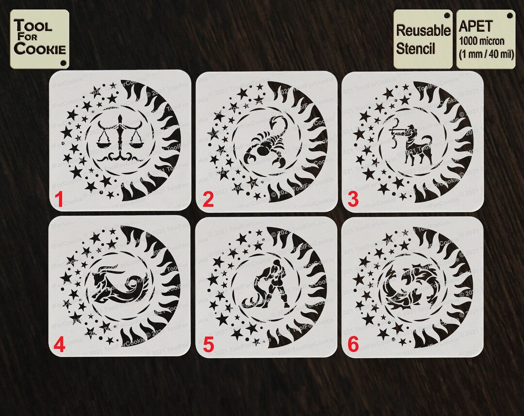 Zodiac Stencil Astrology Signs Zodiac Sign Bundle Astrology Etsy