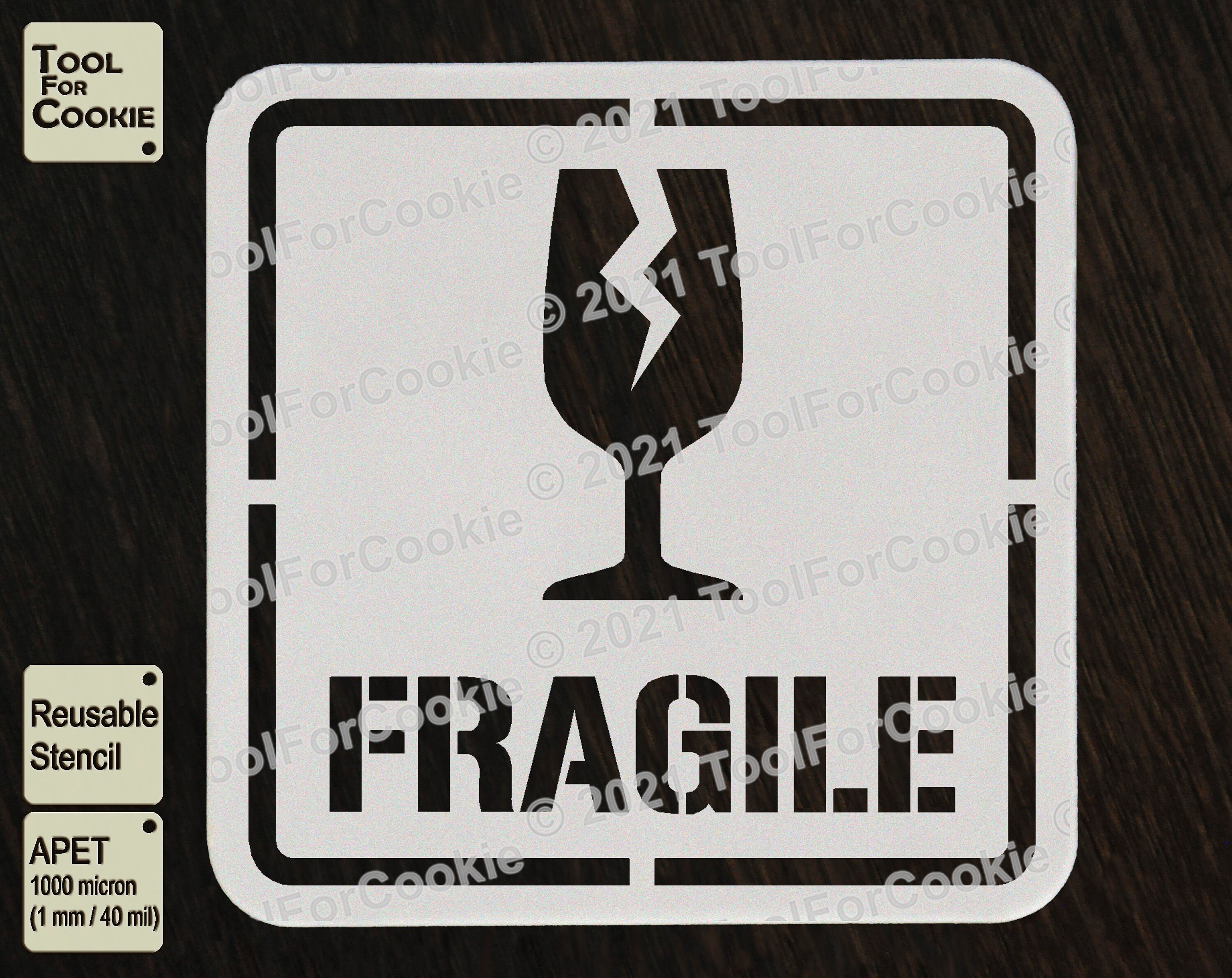 FRAGILE Stencil Box Marking Spray paint Stencil for boxes warning sign  Reusable