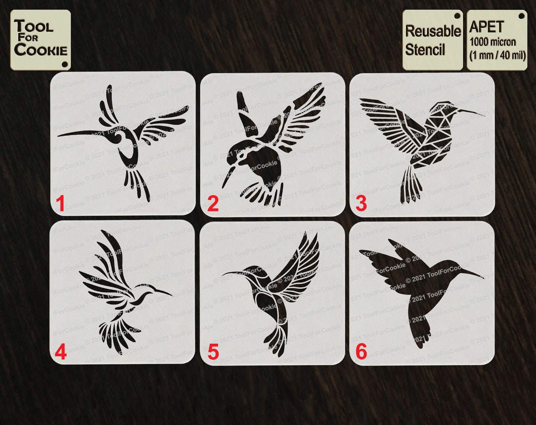 Hummingbird Stencil, Tribal Bird Stencil, Custom Stencil, Any Font, Any ...