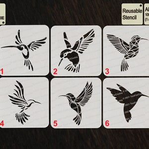 Kolibri Schablone, Stammes- Vogel Schablone, benutzerdefinierte Schablone, jede Schriftart, jedes Design, jede Größe, Schablonen